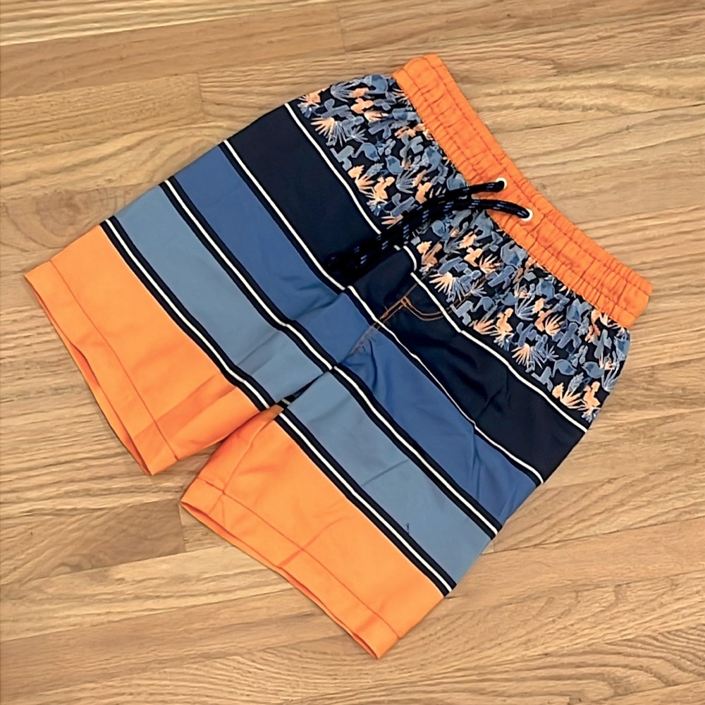 2/$15 Size 6 Target orange and ombré blue swim trunks. Like new condition.
